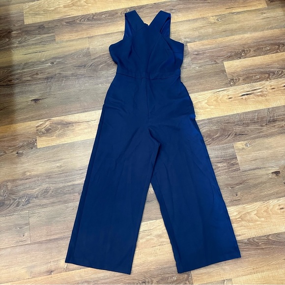 Sam Edelman Pants - Sam Edelman Navy Halter Neck Cropped Jumpsuit size 6